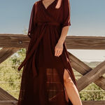Baltic Born  Kia Kimono Maxi Dress in Mahogany Photo 0