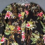 Ee:Some‎ Womens S/M Black Floral Kimono Cardigan Jacket Lightweight Polyester Size M Photo 2