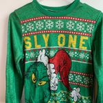 Dr. Seuss Dr. Suess The Grinch Sly One Green Long Sleeve Sweatshirt Photo 3