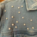 Candie's ’s Women Y2K Vintage Lite Wash Denim Jean Jacket w Pearl Embellishment Photo 2