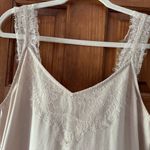 Maurice's  Cami Tank Top Womens Large Cream Nude Ivory Lace Trim V Neck Satin Photo 1