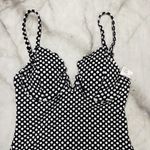 Jessica Simpson Scalloped Edge V-Wire One-Piece M Medium Black White Dot New Photo 3
