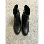 Arturo Chiang ARTURO CHANG Black Leather Chunky Heel Zipper Ankle Boot Sz 7.5 Photo 1