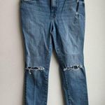 Good American  Good Classic High Rise Medium Wash Distressed Jeans Size 14 / 32 Photo 0