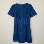 Madewell  Pleated Waist Half Zip Denim‎ Dress in Pixie Wash Size 0 (Q6) NWT Photo 2