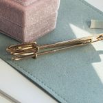 Anthropologie 18K Rose Gold Crystal Safety Pin Photo 5