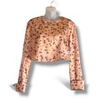 ZARA  satin gold floral crop top Photo 2
