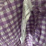ZARA Women's Blogger Style Lilac Gingham Pattern Rushed Side Mini Dress Sz L Photo 10