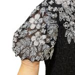 Vintage Beaded Dress Black Silk Party Cocktail‎ Dress Open Back M Size M Photo 3