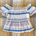 Style Envy Boutique Style Envy Striped Off-the-Shoulder Crop Top Size XS Photo 1