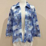 Alfred Dunner Blue Tie Dye Floral Medallion Lace Jacket Size Large Petite Photo 8