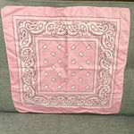 Classic Red & Pink Paisley Cotton Bandana Set Head Scarf Cowboy Western Y2K Photo 2