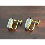 VTG Longcraft Dancing Girl Cameo French Style Earrings Screwback Coquette Blue Photo 3