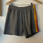 Aviator Nation  Gray Women's Shorts with Rainbow Stripe medium Photo 0