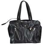 Alexander McQueen READ Leather Skull Padlock Zip Around Biker Bag Black Photo 0