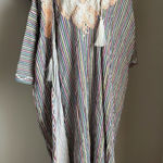 Striped Crochet Kaftan Dress & Cover Red Size XL Photo 0