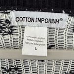 Cotton Emporium  Christmas Sweater Cardigan Festive Black and Red Size Large Photo 3