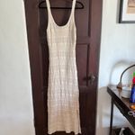 Saltwater Luxe Cream Crochet Knit Sweater Midi Dress Boho Beachy Festival Large Photo 7