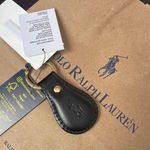 Polo Ralph Lauren Men's Women's Keychain Key Fob Leather Black NWT. Photo 0