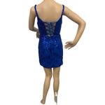 Boutique EAST COAST BELLA Royal Blue Sequin Cocktail Dress Corset Back Mini Women’s Sz 2 Photo 6
