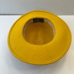 Fedoria 100% Wool Fedora Hat‎ Yellow Wide Brim Black Band Fashion Statement Photo 3