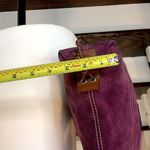 Dooney & Bourke DOONEY BURKE Purple Suede Brown Leather Hobo Shoulder Bag w Dooney Duck HangTag Photo 7