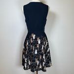 L.A.Soul Sleeveless Fit & Flare Dress Multicolor Cat Pattern Women’s Size Small Blue Photo 6