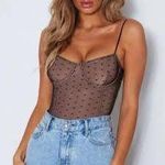 White Fox Boutique Black And Tan bodysuit Photo 0