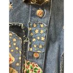 Handmade VINTAGE Denim Christmas Shirt Button Up Embroidered patchworks  4xL Photo 7