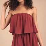 Tobi Red Strapless Romper  Photo 0