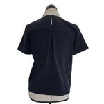 Everlane Womens Blouse Top Size 0 Black Pleated Minimalist Button Short Sleeve Photo 7