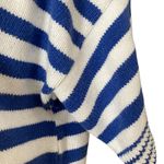 Vintage Blue White Nautical Stripe Henley Knit Short Sleeve Shirt Size Medium Photo 6