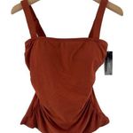 Carmen Marc Valvo Tankini Size Extra Small Square Neck Arab Spice Ruched Sides Photo 0
