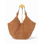 Tan 100% Suede Hobo Bag Soft Leather Shoulder Bag Casual Everyday Purse Brown Photo 1