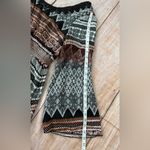 Alya  Dress Women's Medium Multi Boho Aztec Bell Sleeve Beaded Scoop Neck Photo 1