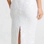 NEW Helsi White Leslie White Strapless Sequin Lace Column Midi Dress Sz Medium Photo 1
