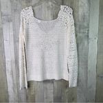 Moda International Medium White Crocheted Long Sleeve V Photo 1
