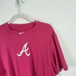 Nike  Atlanta Braves Pro Combat Dri-Fit Pink Short Sleeve Shirt Fitted Womens XL Photo 1