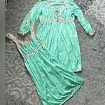 Vintage Moodsetter Nylon & Lace Nightgown and Robe Set Green Large Photo 0
