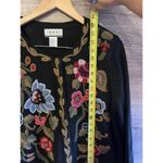 Vintage 80s Imari Granny Sweater Vest Womens M Black Crochet Flowers Boho Artsy Size M Photo 7