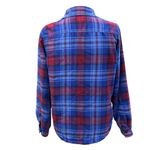 LL Bean Shirt Jacket Women’s XS Blue Plaid Fleece Lined Snap Front Pockets Cozy Photo 6