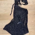 Pretty Little Thing - Sheer Sequin Mesh Cut Out Maxi Dress in Black Photo 0