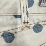 Billabong Wrangler White & Blue Polka Dot Denim Shorts Frayed Hem High Rise Tan Size 26 Photo 6