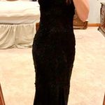 Nicole Bakti V-neck Black Lace Gown Photo 0