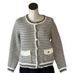 Nanette Lepore NWT  Cardigan Camel / Cream  Cozy  Boucle Tweed Cardigan Jacket S Photo 2