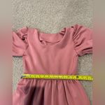 Fashion Old Rose Voluminous Puff Sleeve Tiered Ruffle Hem Boho Dress Pink Photo 2