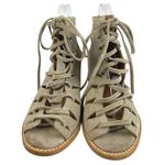 Jeffrey Campbell Corwin Women's Gray Taupe Lace Up Zip Suede Booties Size 8.5 Photo 1