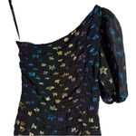 Shoshanna  Ronnie Starry Night Black Rainbow Metallic Star One Shoulder Dress  6 Photo 11