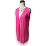 ZARA  Pink Linen Knit Sleeveless Cardigan Sweater Top Boho Festival Barbiecore S Photo 4