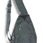 Unisex Gray Canvas Sling Crossbody Backpack Chest Bag Travel Daypack‎ Photo 0